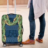 Hawai'i Paniolo Maile Twisted Lei Luggage Cover Cobalt Blue LT7 Cobalt Blue - Polynesian Pride