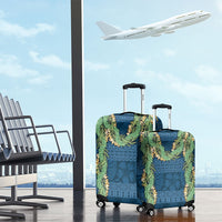 Hawai'i Paniolo Maile Twisted Lei Luggage Cover Cobalt Blue LT7 - Polynesian Pride