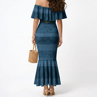 Hawai'i Paniolo Maile Twisted Lei Mermaid Dress Cobalt Blue