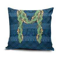 Hawai'i Paniolo Maile Twisted Lei Pillow Cover Cobalt Blue