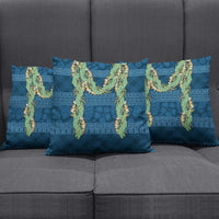Hawai'i Paniolo Maile Twisted Lei Pillow Cover Cobalt Blue