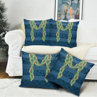 Hawai'i Paniolo Maile Twisted Lei Pillow Cover Cobalt Blue