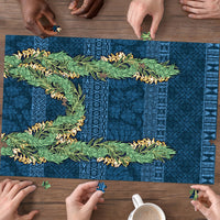 Hawai'i Paniolo Maile Twisted Lei Puzzle Cobalt Blue