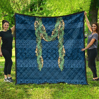 Hawai'i Paniolo Maile Twisted Lei Quilt Cobalt Blue