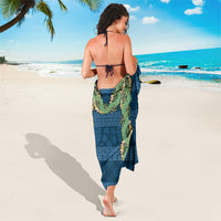 Hawai'i Paniolo Maile Twisted Lei Sarong Cobalt Blue