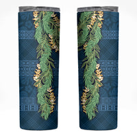 Hawai'i Paniolo Maile Twisted Lei Skinny Tumbler Cobalt Blue