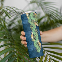 Hawai'i Paniolo Maile Twisted Lei Skinny Tumbler Cobalt Blue