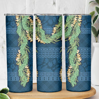 Hawai'i Paniolo Maile Twisted Lei Skinny Tumbler Cobalt Blue