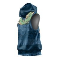Hawai'i Paniolo Maile Twisted Lei Sleeveless Hoodie Cobalt Blue