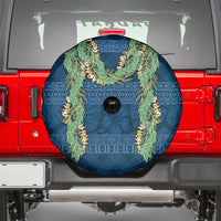 Hawai'i Paniolo Maile Twisted Lei Spare Tire Cover Cobalt Blue