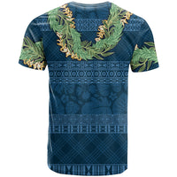 Hawai'i Paniolo Maile Twisted Lei T Shirt Cobalt Blue