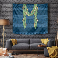 Hawai'i Paniolo Maile Twisted Lei Tapestry Cobalt Blue