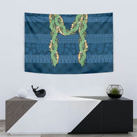 Hawai'i Paniolo Maile Twisted Lei Tapestry Cobalt Blue