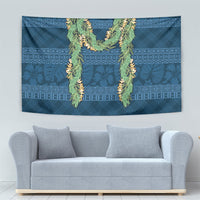 Hawai'i Paniolo Maile Twisted Lei Tapestry Cobalt Blue