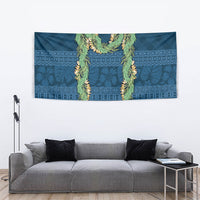 Hawai'i Paniolo Maile Twisted Lei Tapestry Cobalt Blue