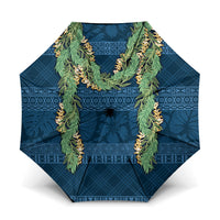Hawai'i Paniolo Maile Twisted Lei Umbrella Cobalt Blue