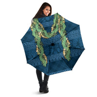 Hawai'i Paniolo Maile Twisted Lei Umbrella Cobalt Blue