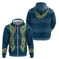 Hawai'i Paniolo Maile Twisted Lei Zip Hoodie Cobalt Blue LT7 - Polynesian Pride