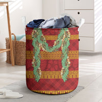 Hawai'i Paniolo Maile Twisted Lei Laundry Basket Hilo Royal Red