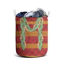 Hawai'i Paniolo Maile Twisted Lei Laundry Basket Hilo Royal Red