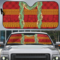 Hawai'i Paniolo Maile Twisted Lei Auto Sun Shade Hilo Royal Red