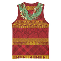 Hawai'i Paniolo Maile Twisted Lei Basketball Jersey Hilo Royal Red