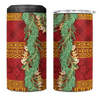 Hawai'i Paniolo Maile Twisted Lei 4 in 1 Can Cooler Tumbler Hilo Royal Red