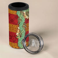 Hawai'i Paniolo Maile Twisted Lei 4 in 1 Can Cooler Tumbler Hilo Royal Red