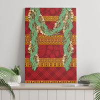 Hawai'i Paniolo Maile Twisted Lei Canvas Wall Art Hilo Royal Red