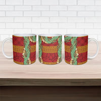 Hawai'i Paniolo Maile Twisted Lei Ceramic Mug Hilo Royal Red