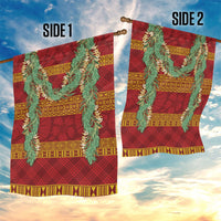 Hawai'i Paniolo Maile Twisted Lei Garden Flag Hilo Royal Red LT7 - Polynesian Pride
