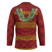 Hawai'i Paniolo Maile Twisted Lei Hockey Jersey Hilo Royal Red