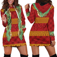 Hawai'i Paniolo Maile Twisted Lei Hoodie Dress Hilo Royal Red