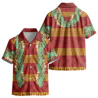 Hawai'i Paniolo Maile Twisted Lei Kid Hawaiian Shirt Hilo Royal Red