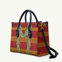 Hawai'i Paniolo Maile Twisted Lei Leather Bag Hilo Royal Red