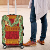 Hawai'i Paniolo Maile Twisted Lei Luggage Cover Hilo Royal Red
