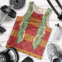 Hawai'i Paniolo Maile Twisted Lei Men Tank Top Hilo Royal Red LT7 - Polynesian Pride