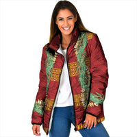 Hawai'i Paniolo Maile Twisted Lei Padded Jacket Hilo Royal Red