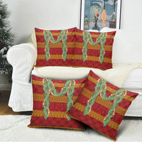 Hawai'i Paniolo Maile Twisted Lei Pillow Cover Hilo Royal Red LT7 - Polynesian Pride