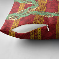 Hawai'i Paniolo Maile Twisted Lei Pillow Cover Hilo Royal Red LT7 - Polynesian Pride