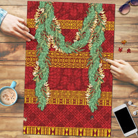 Hawai'i Paniolo Maile Twisted Lei Puzzle Hilo Royal Red