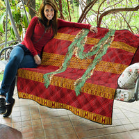 Hawai'i Paniolo Maile Twisted Lei Quilt Hilo Royal Red