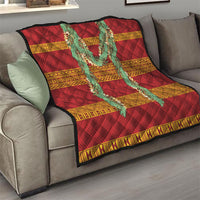 Hawai'i Paniolo Maile Twisted Lei Quilt Hilo Royal Red