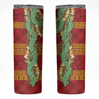 Hawai'i Paniolo Maile Twisted Lei Skinny Tumbler Hilo Royal Red
