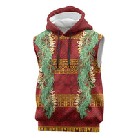 Hawai'i Paniolo Maile Twisted Lei Sleeveless Hoodie Hilo Royal Red