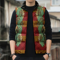 Hawai'i Paniolo Maile Twisted Lei Sleeveless Puffer Jacket Hilo Royal Red LT7 - Polynesian Pride