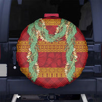 Hawai'i Paniolo Maile Twisted Lei Spare Tire Cover Hilo Royal Red