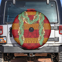 Hawai'i Paniolo Maile Twisted Lei Spare Tire Cover Hilo Royal Red