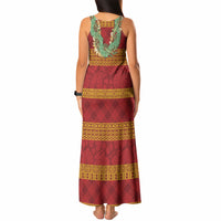 Hawai'i Paniolo Maile Twisted Lei Tank Maxi Dress Hilo Royal Red
