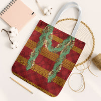 Hawai'i Paniolo Maile Twisted Lei Tote Bag Hilo Royal Red LT7 White Strap One Size Red - Polynesian Pride